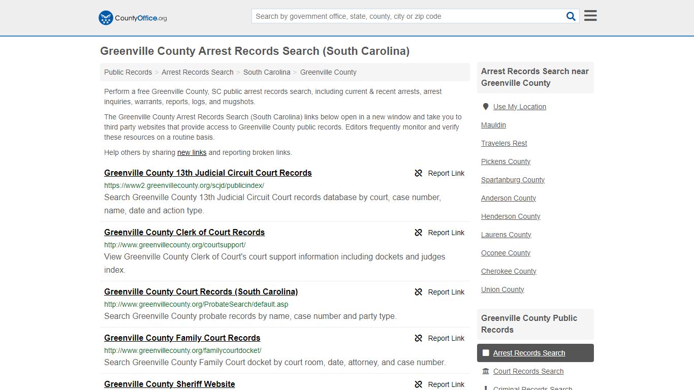 Greenville County Arrest Records Search (South Carolina) - County Office